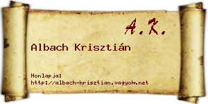 Albach Krisztián névjegykártya
